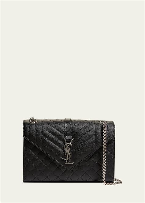 envelope triquilt medium ysl shoulder bag in grained leather